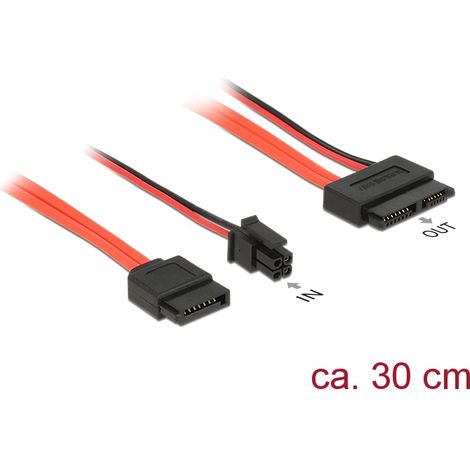 Delock kabel sata 6 gb/s 7 pin buchse + 4 pin strom stecker  slim sata 13 pin buchse 30 cm