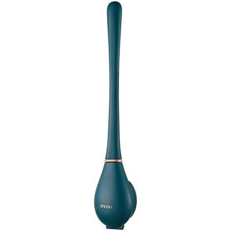 Brosse WC plate en silicone bleue, à suspendre, brosse WC flexible en silicone, brosse WC de salle de bain avec support à séchage rapide, murale, sans poinçonnage (1/5)
