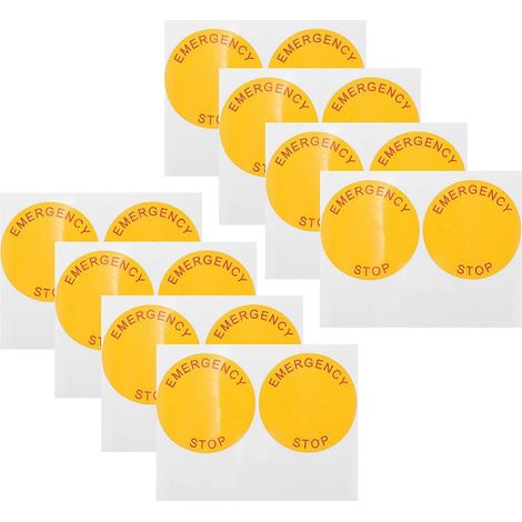 8 feuilles d'autocollants pour panneaux d'arrêt d'urgence - Panneaux d'arrêt d'urgence pour machines industrielles-6.20X6.20X0.01CM (1/3)