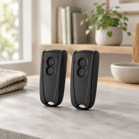 Lot de 2 Télécommandes 433,92 MHz 2 Canaux Boîtier ABS Compact pour Portail Garage Hörmann EcoStar et TUBAUTO Particulier (1/5)