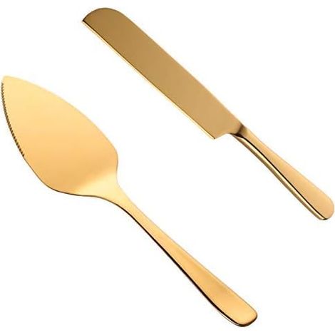Juego de espátulas para pasteles, espátula de acero inoxidable dorado, herramienta de repostería, adecuada para tartas, pizzas y quesos. (1/5)