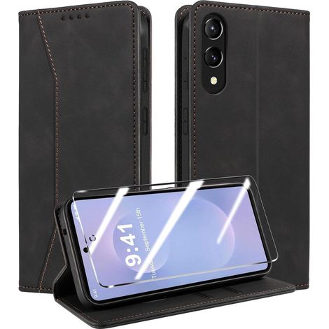 Klapphülle für Samsung Galaxy S25 Edge 5G mit Panzerglas, Kunstleder, RFID-Schutz, Ständer (1/5)