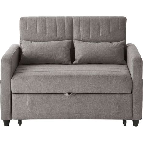Canapé convertible deux places design moderne mousse gris 114x77x82.50 ZIPSOFA (1/5)