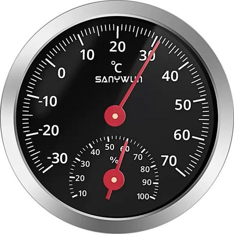 Thermohygromètre de voiture Thermomètre mécanique et hygromètre sans batterie de haute précision pour la mesure en voiture (1/4)