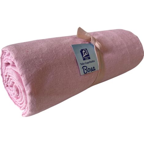 Housse de canapé couvre-lit toile épaisse robuste coton Panama 160X260-260x280-360x280 Tailles Maxi Drap couvre-tout coton Granfoulard Made Italy Rose 360x280 (1/5)