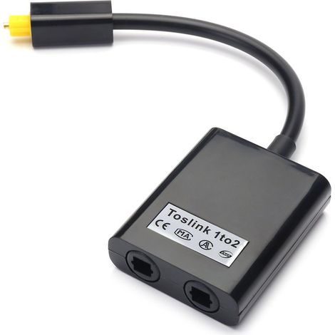 Répartiteur de câble optique 1 entrée et 2 sorties Toslink Digital Optical Audio Splitter Fibre Optique Splitter (1/5)