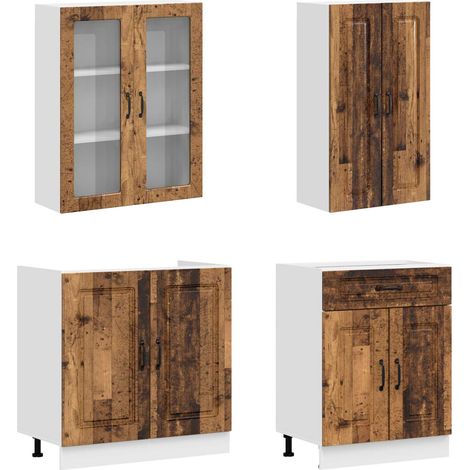Maison Exclusive - Unité de cuisine KALMAR 8 pc Bois ancien Bois d'ingénierie (1/5)