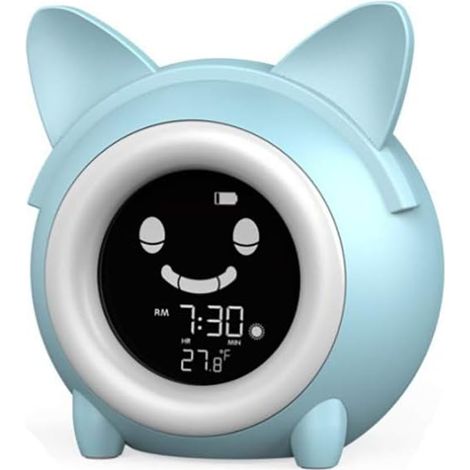 Réveil Enfants - Horloge Apprentissage Sommeil LCD avec Veilleuse 5 Couleurs et Minuterie Sieste - Pour Chambre Enfant - 1 Pièce