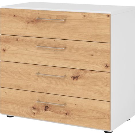 bümö smart Schubladen Schrank - 4 Schübe Weiß/Asteiche (1/5)