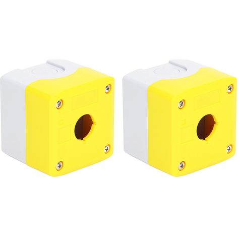 Boîtier de commande étanche à bouton, 2 lots de 75,5×71×65,5 mm, modèle BEM-X1-22-Y, certifié BERM, boîte de distribution IP66 pour usage industriel. (1/5)
