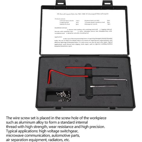 30 pièces coffret de réparation filetage M2.5x0.45 acier inoxydable set taraudage pour filet femelle (1/5)