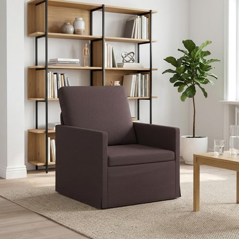 vidaXL Sillón Marrón Oscuro 70 x 81 x 82 cm Tela (1/5)