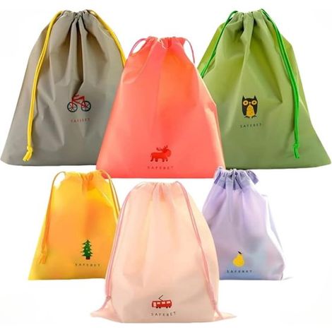 Organizadores reutilizables para maletas de 6 piezas, bolsas de almacenamiento impermeables para zapatos, ropa y ropa interior.