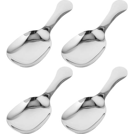 Cuillères à manche court en acier inoxydable argenté, ensemble de 16 pièces (1/5)
