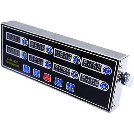 Minuteur de cuisine numérique professionnel à 8 canaux, calculatrice en acier inoxydable avec alarme et horloge (1/5)