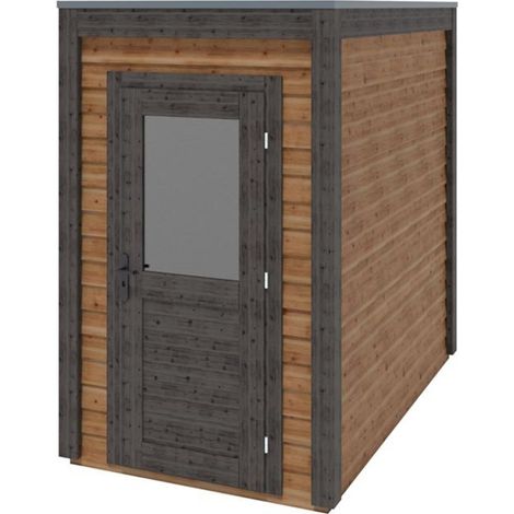 Abri de jardin en bois Veya 1.59x2.59m - 4.12m2 - Ep. 28mm - Traité (1/3)