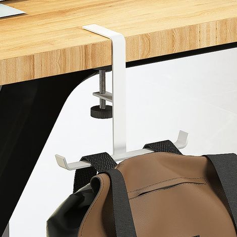 Ganchos de mesa, ganchos para encimera, no requieren perforación, capacidad de carga de 10 kg, color blanco. (1/4)