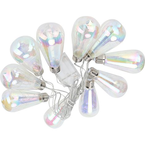 Guirlande lumineuse à 10 ampoules (100 LED E27) alimentée par USB ou piles, idéale pour une demande en mariage ou une fête d'anniversaire. (1/5)