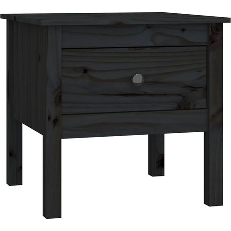 Maison Exclusive - Beistelltisch Schwarz 50x50x49 cm Massivholz K (1/5)