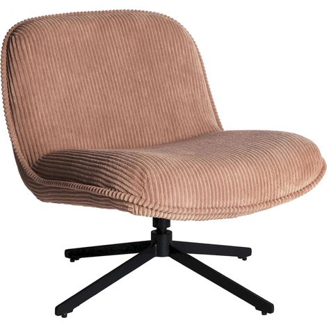 Fauteuil pivotant vintage en velours côtelé terracotta - Terracotta velours côtelé (1/5)