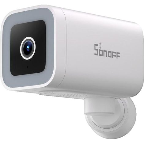 Caméra de sécurité extérieure 2K HD – Vision nocturne couleur – 180° panoramique – Détection humaine IA – Étanchéité IP65 – Audio bidirectionnel – Sonoff