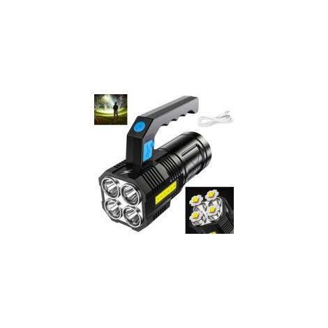 Lampe torche LED rechargeable ultra puissante – Étanche IPX4 – 4 modes d'éclairage – 500m portée – Idéale pour camping et randonnée (1/5)