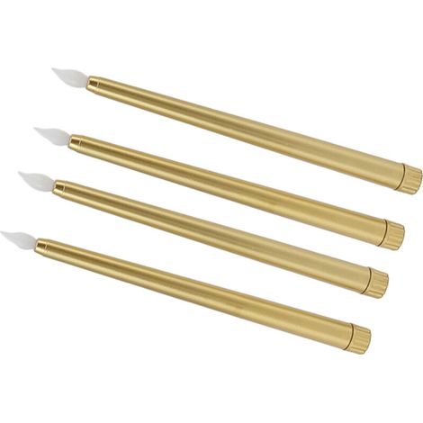 Bougies LED Coniques Sans Flamme, Lumière Chaude Réaliste, Décoration Festival Éco-Responsable, Longue Durée, Lot de 4 (1/4)