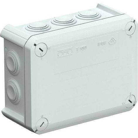 OBO Bettermann Caja de derivación de cables con introducciones 150x116x67 polipropileno gris claro RAL 7035, 2007077