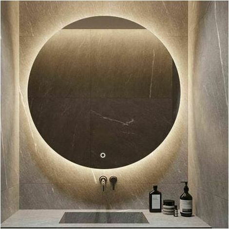 Miroir rond lumineux LED à capteur tactile pour maquillage, 40x40cm, lumière chaude (1/4)