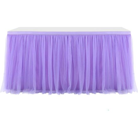 Tüll Tischrock 275x77cm Lila für Hochzeit, Geburtstag, Party, Deko