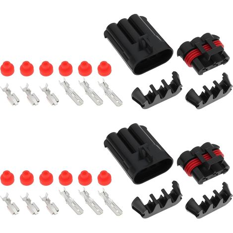 Waterproof 3-Pin Connectors Compatible with Delphi Metri-Pack 630 Series for Ignition Coils and GPS Wiring (1/5)