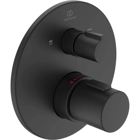 Ideal Standard CeraTherm - Grifo termostático empotrado de bañera, negro A5814XG
