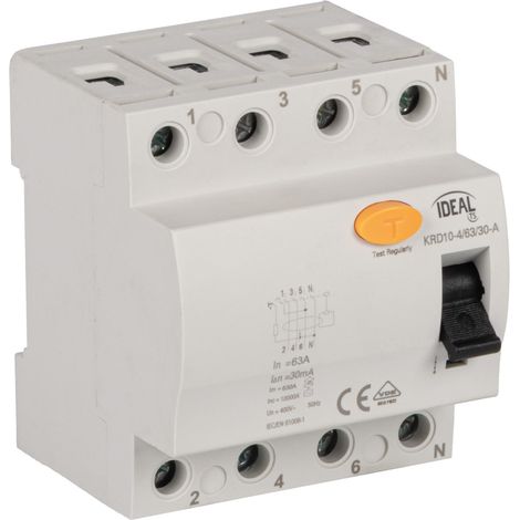 Interruttore differenziale Kanlux krd10-4/63/30-a 63 A 30 mA (1/2)