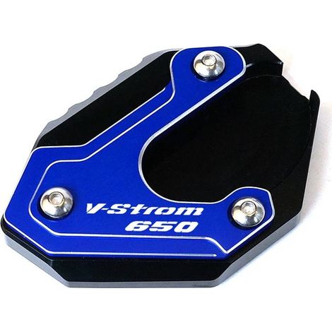 (Bleu (Neuf)) Compatible avec SUZUKI V-STROM 650/XT VSTROM 650 DL650 2004-2022 2021 - Béquille latérale CNC - Plaque de support - Maxpower (1/4)