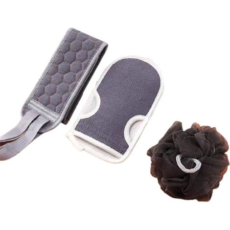 Peeling-Set für den Körper und Duschhandschuhe – Grau (1/4)