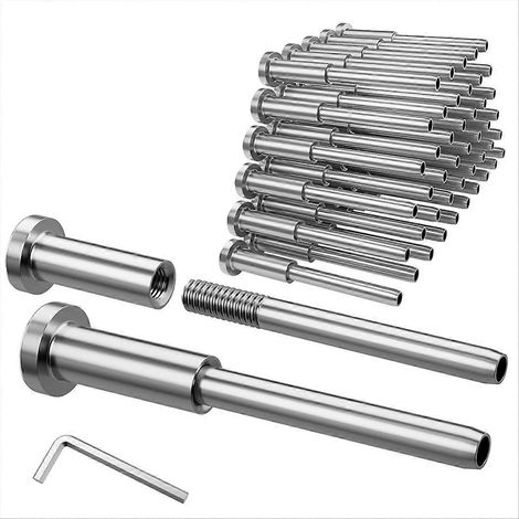 Kit de garde-corps à câbles - 20 embouts de goujons sertis en acier inoxydable T316 de 3,2 mm (1/8 po) pour poteau métallique de 50,8 mm x 50,8 mm (2 po x 2 po). (1/5)