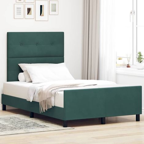 vidaXL Boxspringbett mit Kopfteil Dunkelgrün 120 x 190 cm Samt (1/5)
