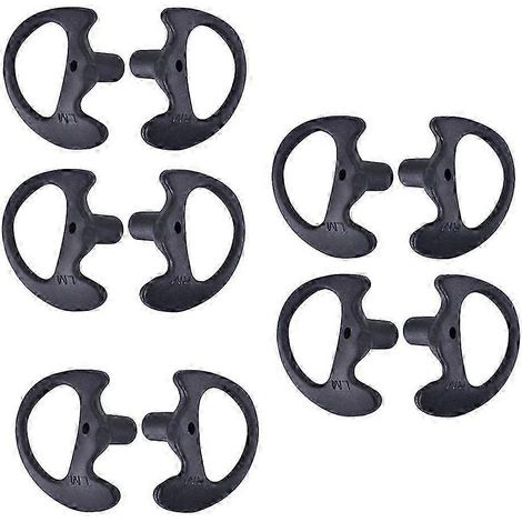 Bouchons d'oreille et embouts de rechange en silicone noir pour radios Kenwood et Baofeng (lot de 5 paires) (1/4)