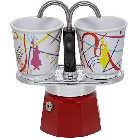 Bialetti Mini Express - Set de cafetera espresso - Azul + 2 tazas de la colección Arte Kandinsky (1/3)