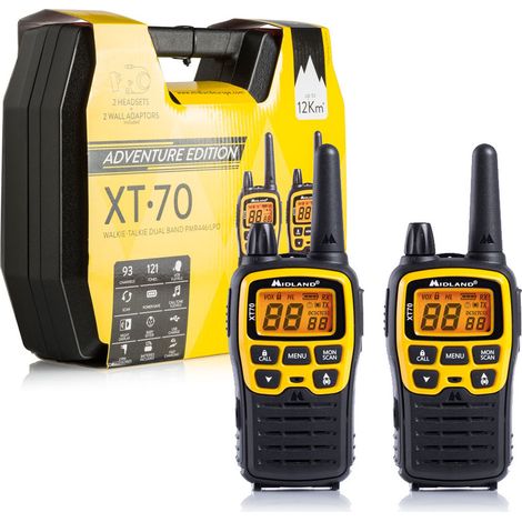 Midland XT70 Adventure Funksprechgerät 93 Kanäle 433.075 - 446.09375 MHz Schwarz, Gelb