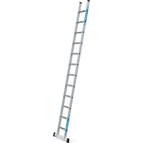 Anlegeleiter 12 Stufen Alu.elox.Arbeits-H.b.ca.4400mm Stufen m.Kunststoffeinlage (1/3)