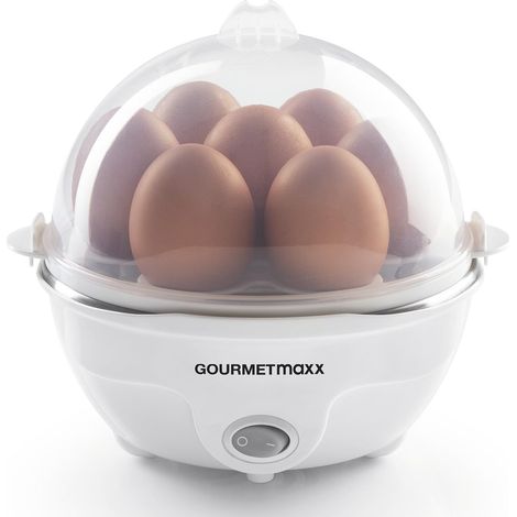 GOURMETmaxx Cuociuova per un massimo di 7 uova Cuociuova elettrico e a risparmio energetico per diversi gradi di durezza Incl. misurino con raccogliuova per risultati perfetti (1/4)