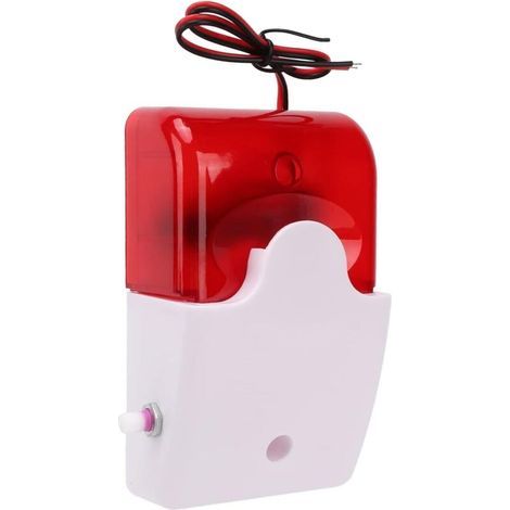 Voyant D'avertissement De Sécurité Sirene Alarme 220v Sirène Stroboscopique Filaire Alarme Lumineuse Sonore Exterieure Lumière Flash Rouge pour Système De Sécurité Domestique