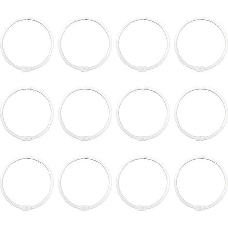 Anneaux de rideau de douche, crochets, anneaux de rideau de douche antirouille, anneaux ronds anti-chute pour rideau de douche, blancs - FFY (1/4)