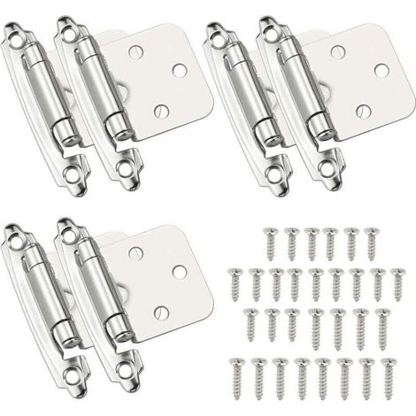 6-teiliges Set selbstschließender Türscharniere, kaltgewalzter Stahl, federbelastete Scharniere mit Dämpfern für Schranktüren, Schuhschränke, Bücherregale und Weinkeller (1/5)