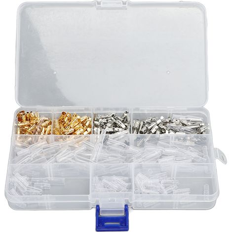 240-teiliges Set elektrischer Crimpverbinder (Stecker/Buchse) mit Isolierhülse, Kabelschuh und Kabelanschlusskasten (1/5)
