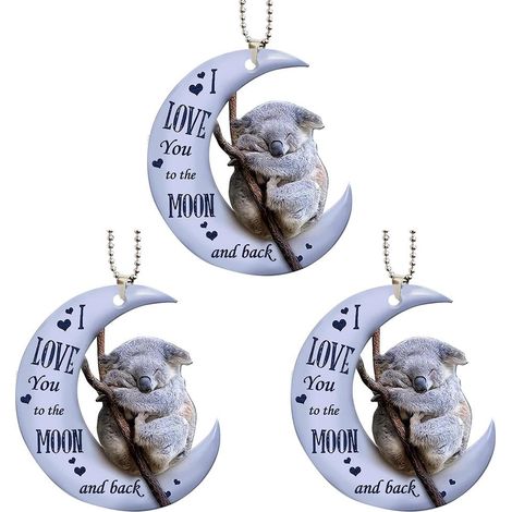 3-teiliges Weihnachtsdeko-Set: Frosch auf dem Mond, Acryl-Ornamente für Weihnachtsbaum oder Auto, Geschenkidee für die Feiertage (1/5)