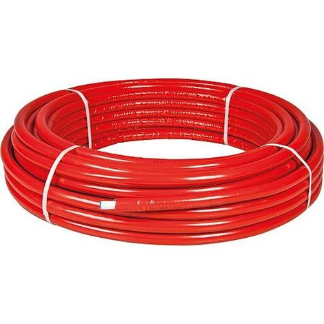 Tube multicouche EVENES PEXAL, 26x3mm, rouleau de 50 mètres, isolation 10 mm, rouge (1/4)