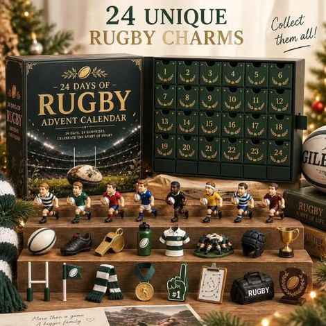 RUGBY ADVENT CALENDAR 24 Unique Rugby-Themed Acrylic Blind Boxes (1/4)
