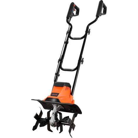 VEVOR Motobineuse Electrique Filaire 1200 W, Largeur de Travail 36 cm Profondeur 22 cm, Motoculteur de Jardin avec Fraises en Acier et Poignee Pliable, pour Potager, Pelouse et Cour, Arret de Securite